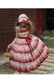 Honey Machine The Cherry Is Ripe Overdress and Tiered Long JSK(3rd Reservation/Full Payment Without Shipping)